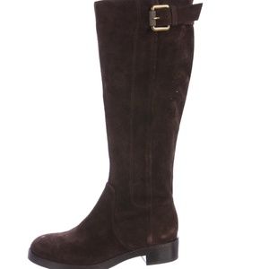 VIA SPIGA Suede Round-Toe Riding Boots size 5.5M
